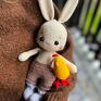 beżowe prezent dla dziecka królik i kurka - przyjaciele zabaw dekoracje wielkanocne noworodka miękka przytulanka