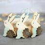 Wielkanocne zające - ceramiczne ozdoby wiszące - króliki