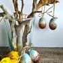 4 zawieszki, pisanki, ręcznie malowane drewniane jajka