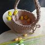 ArtsznurkiGM pomysł na święta upominki koszyk zrobiony z bawełnianego sznurka grubości 5 mm okrągły. Wysokość wielkanoc święconka