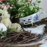 handmade wielkanoc królik z dekoracje kwiatowy stroik filiżanka zając