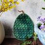 BADURA ceramika wyjątkowe dekoracje zielona XL wielkanoc ceramiczna pisanka