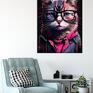 Justyna Jaszke obraz na kot portret hipsterskiego - willow - wydruk na płótnie koty