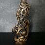 z gipsu, Skrzydlaty Anioł, ogniste złoto, wys. 16,5 cm dekoracje rzeźba