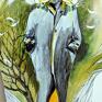 "anioł drogi" - obraz farbami akrylowymi na drewnie artystki adriany laube podróżnik