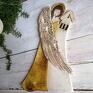 złote dekoracje anioł dom ceramiczny - zlata brizna