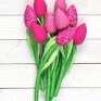 Myk studio kwiaty tulipany różowy bawełniany bukiet prezent