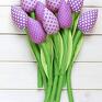 dekoracje: tulipany wrzosowy bawełniany - bukiet