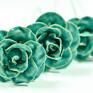 Ceramiczna Niebiesko Turkusowa Róża, Kwiat Wiecznie Żywy prezent dla niej dekoracje