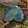 BADURA ceramika na biżuterię dekoracje liść listek w malarskim odcieniu zieleni