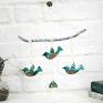 ceramiczne ptaki dekoracje w locie - boho ścienna ceramika na ścianę