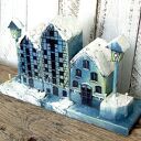 Dekoracja z drewna, ręcznie malowana - domki Zimowe Spichrze