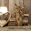 Dekoracja ze starego drewna - Młyn wiatrowy