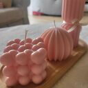 Zestaw upominkowy świec sojowych handmade na tacy z drewna