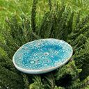 Turkusowa ceramiczna mydelniczka w stylu etno