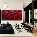 Nowoczesny obraz fuksja metaliczny - płaskorzeźba 80x160 cm, gotowy do zawieszenia