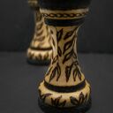 Drewniane kieliszki na jajka - buk, pirografia, motyw liści - prezent, upominek, naturalne, dekor