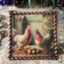 Dekoracyjny obrazek decoupage w stylu farmhouse