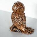 Sowa ceramiczna do książek - ręcznie wykonana figurka w ciepłych brązach