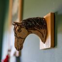Ręcznie wykonana ceramiczna głowa konia na ścianę