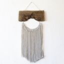 Makrama dekoracja ścienna ze starym drewnem i i miedzią dekoracja japandi wabi-sabi /3/