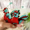 Duży ceramiczny kogut - ozdoba wisząca