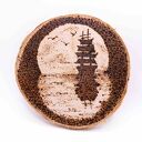 STATEK - PIROGRAFIA (10X10 CM) obraz wypalany na drewnie, upominek, prezent handmade
