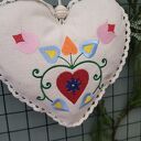 Duże serce zawieszka z haftem