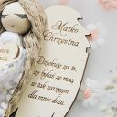 Aniołek z dedykacją jako podziękowanie dla chrzestnej matki