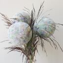 Trzy duże kwiaty z pomponów boho - dekoracja handmade