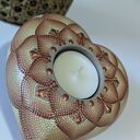 Świecznik tealight - dekoracja dotting z efektem 3D, ręczne wykonanie