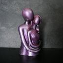 Ręcznie robiona rzeźba z gipsu „Zakochani” w kolorze fioletowo-czarnym - 10,8 cm