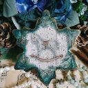 Zawieszka dekoracyjna z kotkiem w stylu shabby chic
