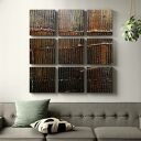 CORRIENTES DE ORO 80x180 cm - zestaw 9 obrazów strukturalnych, gotowych do zawieszenia 