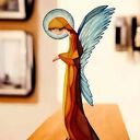 Anioł OPIEKA - dekoracja ścienna handmade ze sklejki