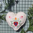 Duże serce zawieszka z haftem