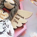 Anioł Stróż bordowy - zawieszka na prezent, makramowy aniołek handmade