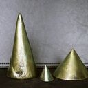 Trzy stożki z gipsu na biżuterię - metaliczny zielony, ręczne wykonanie