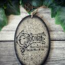Dekoracyjny medalion - zawieszka w stylu shabby chic (decoupage), 12x18 cm