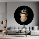 Mural DOTS Kobieta z gniazdem - okrągła dekoracja ścienna Ø115 cm