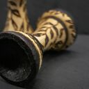 Drewniane kieliszki na jajka - buk, pirografia, motyw liści - prezent, upominek, naturalne, dekor