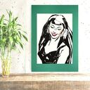 nowoczesna z dziewczyną, pop art grafika do pokoju, plakat minimalizm