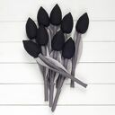 Tulipany szaro-czarne z bawełny - bukiet 9 tulipanów Myk studio