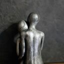 Rzeźba z gipsu Zakochani w jasnym srebrze - wys. 11,2 cm