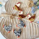 Ceramiczne kurki w kropki - ozdoby ceramiczne