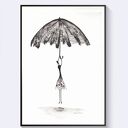 grafika czarno-biała, cykl Rain, elegancki minimalizm A4