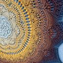 Mandala 3D na ścianę szydełkiem z efektem ombre - obręcz 90 cm