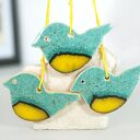 Ptaszki ceramiczne sikorki - wiszące dekoracje do domu