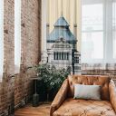 Zasłony artystyczne zaciemniające Town House - komplet 2 szt