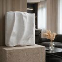 Biały relief 3D minimalistyczny - ręcznie wykonana płaskorzeźba strukturalna 33x35 cm